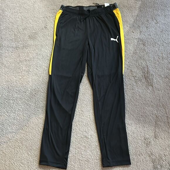 Puma Men's Training Pants in Black-Spectra Yellow! - Picture 1 of 16